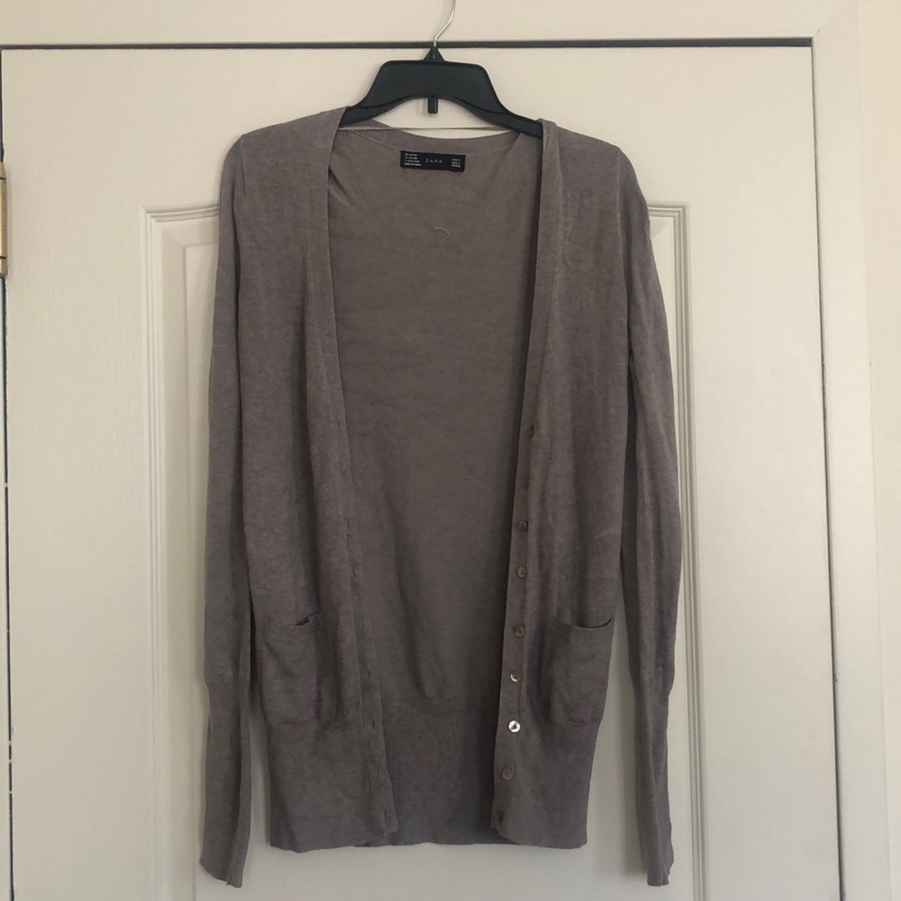 Zara long button down cardigan